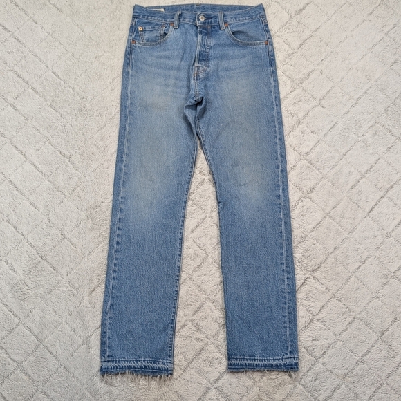 Levis Jeans Womens 30 Blue Light Original Straight Fit Premium Denim Full - Picture 1 of 11